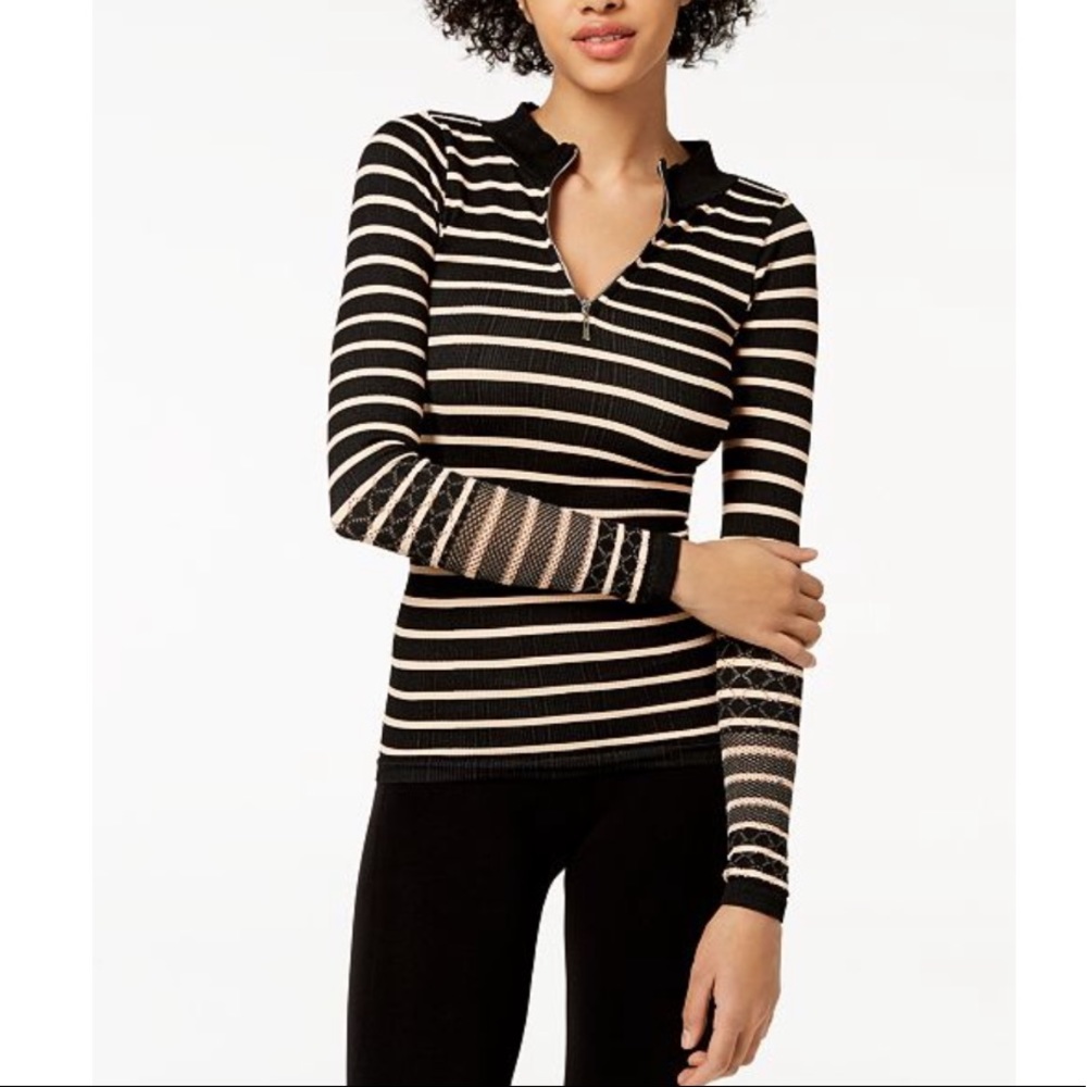Free People Movement Slay Striped Half-Zip Top - Picture 2 of 5
